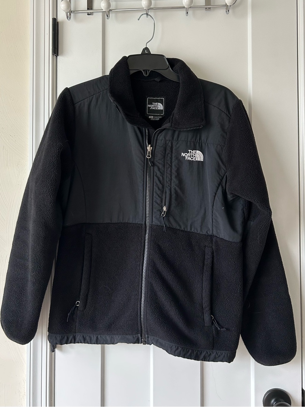 The North Face Denali Black Fleece Jacket with Quilted Panel